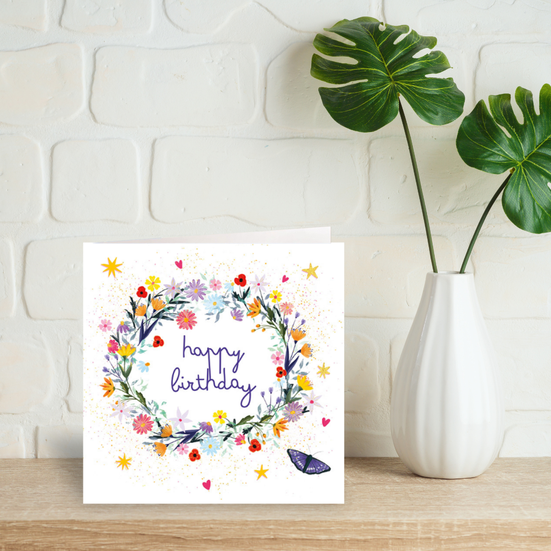 Happy Birthday Flowers card