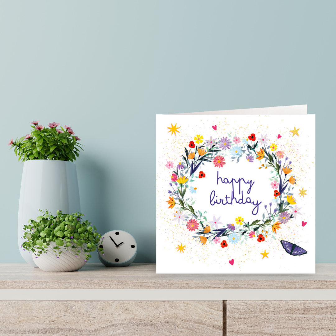 Happy Birthday Flowers card