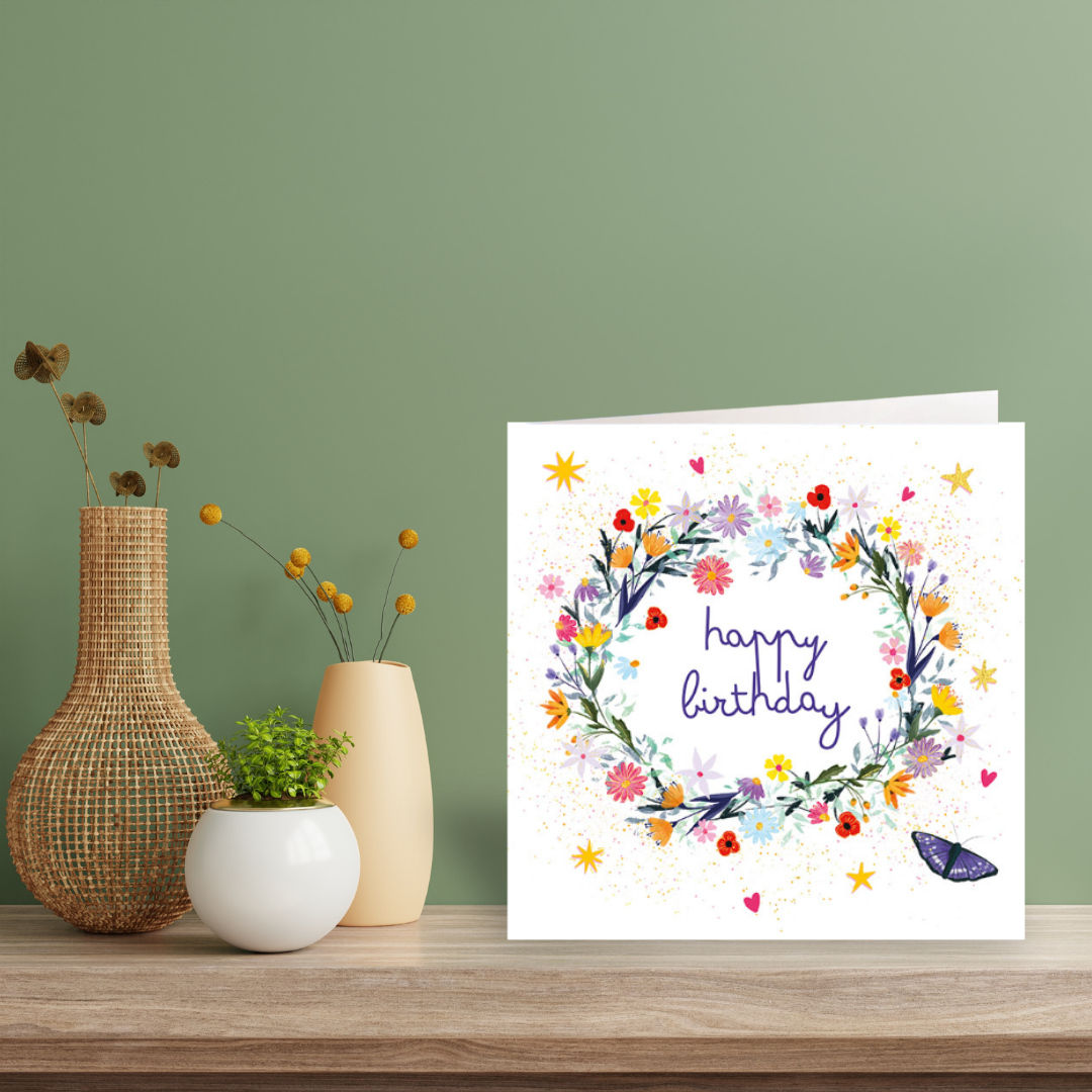 Happy Birthday Flowers card