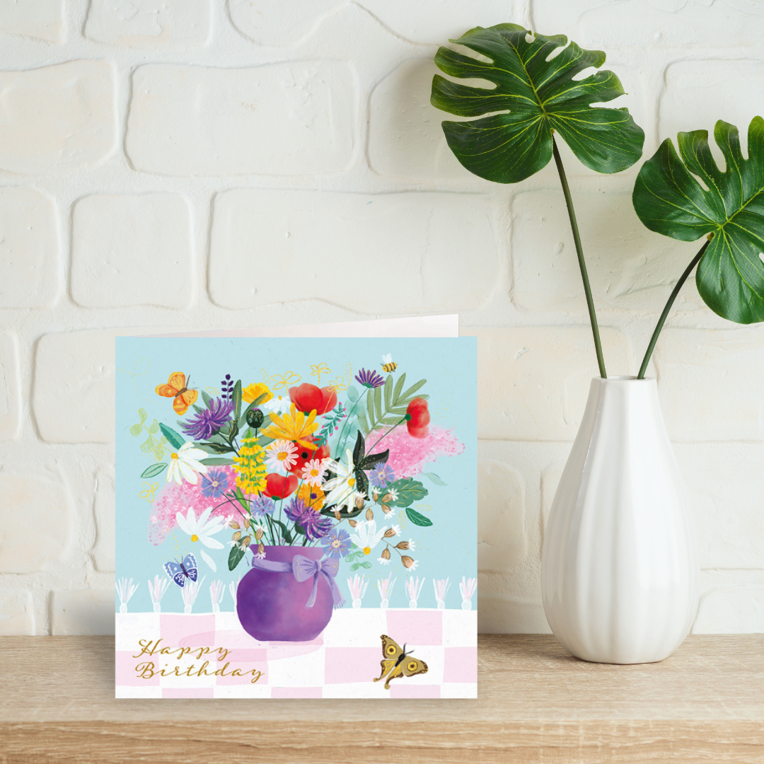 Spring Flower Vase card