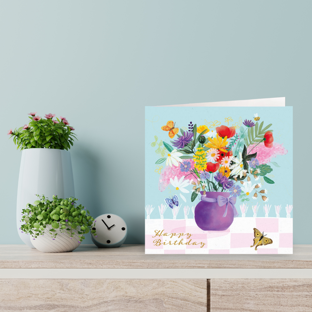 Spring Flower Vase card
