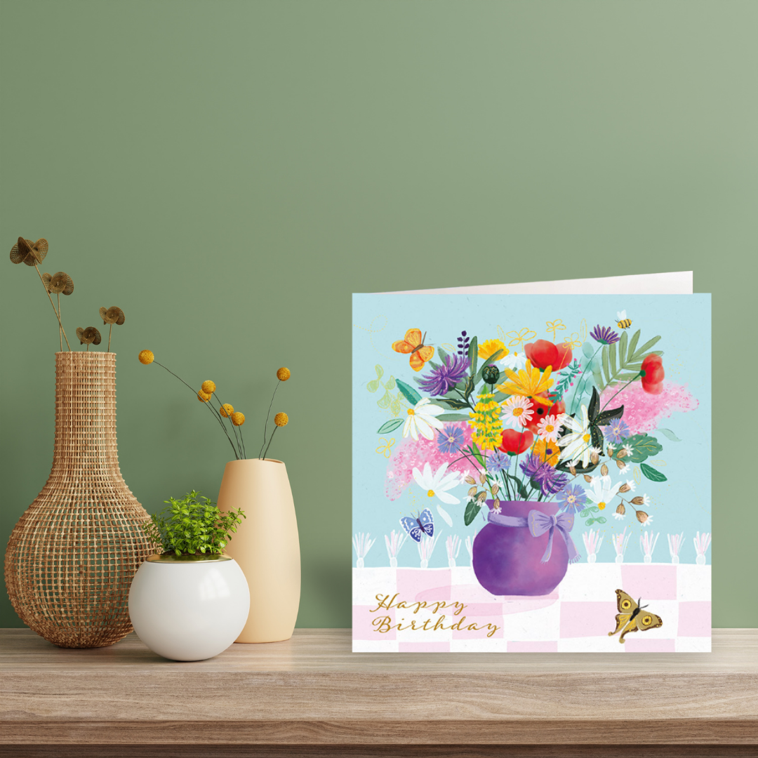 Spring Flower Vase card