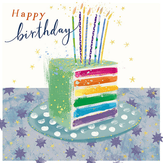 Rainbow Cake Slice card