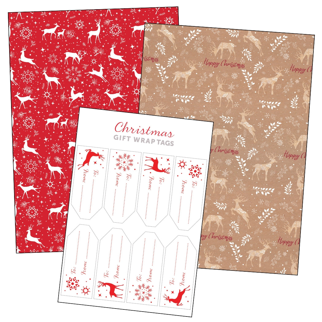 Christmas Stags Gift Wrap