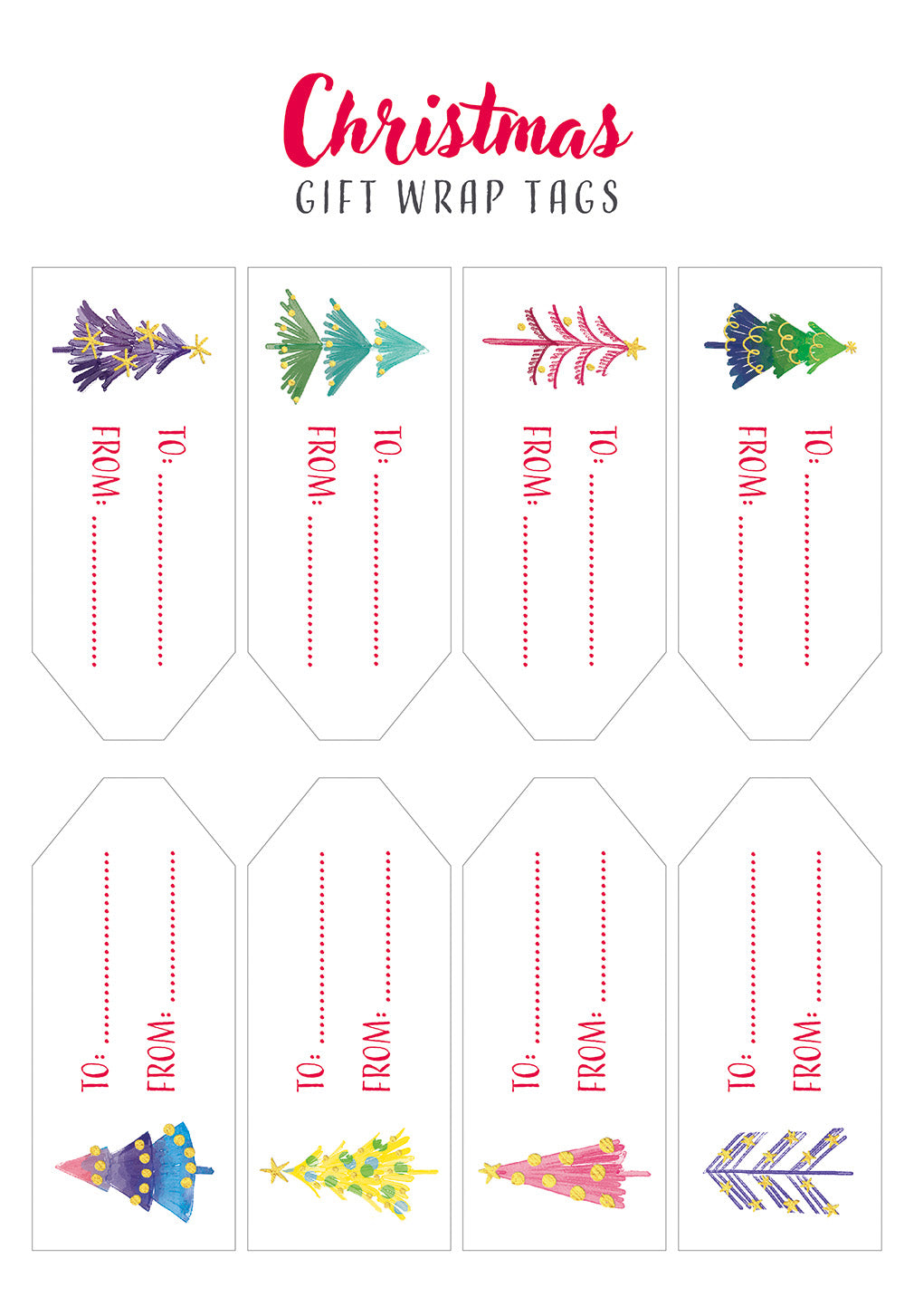Rainbow Trees gift wraps