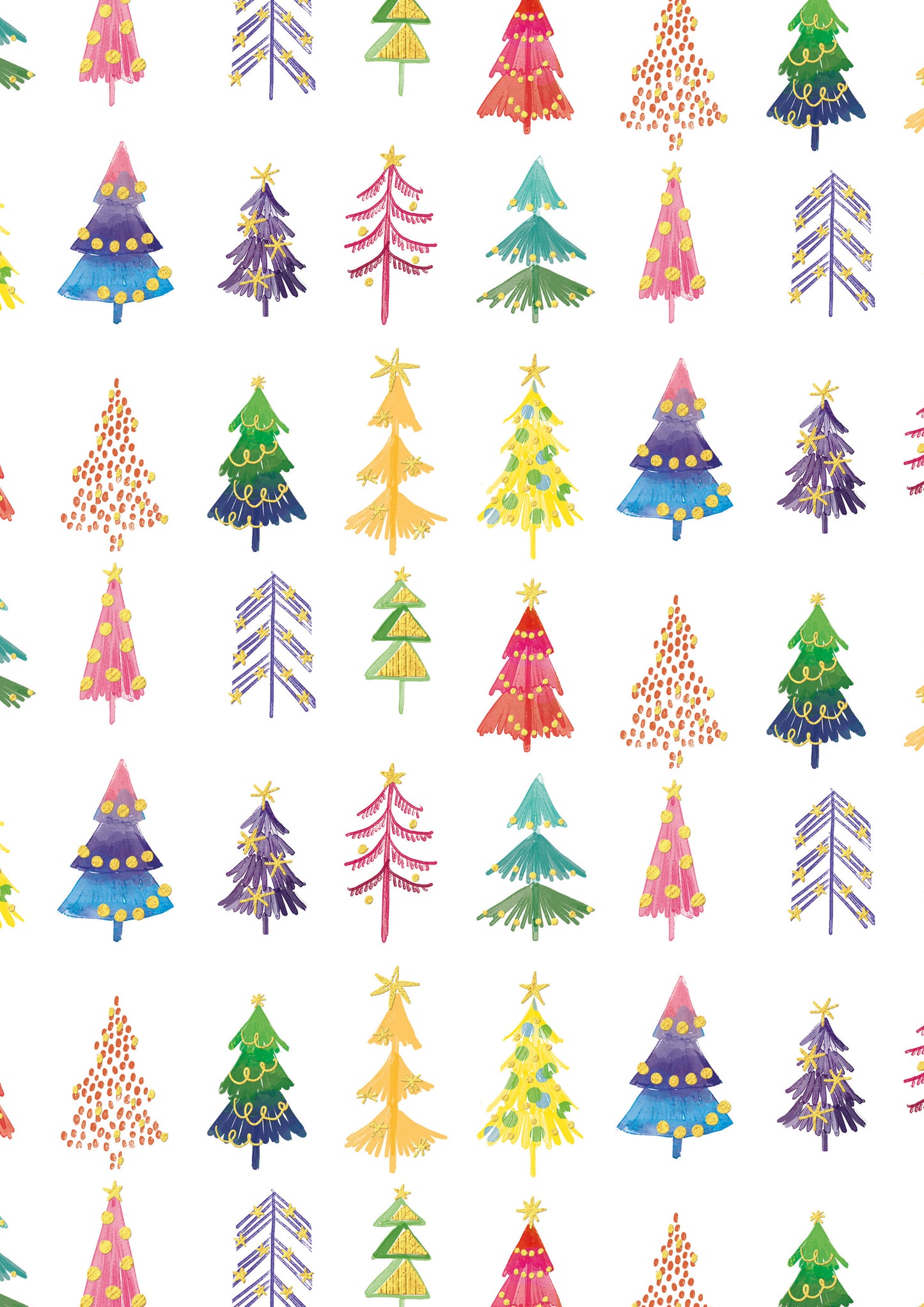 Rainbow Trees gift wraps