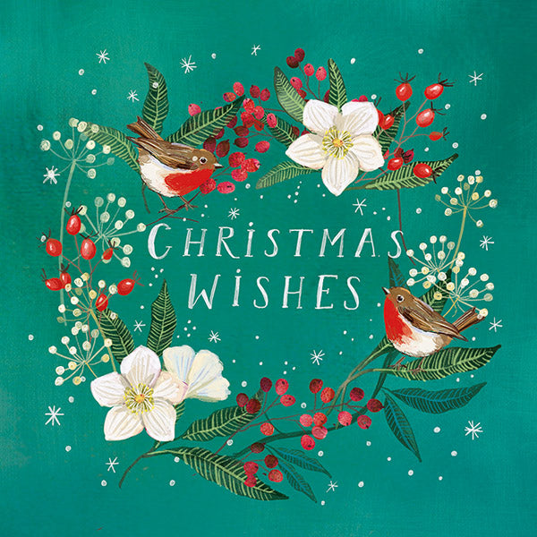 Hellebore Wreath and Christmas Garland cards twin pack