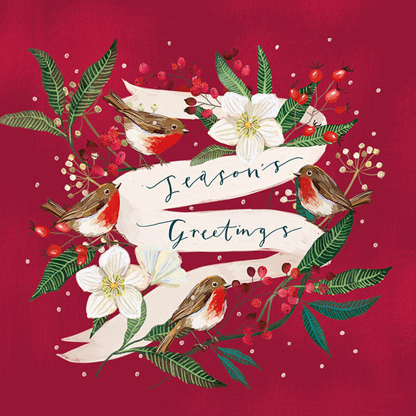 Hellebore Wreath and Christmas Garland cards twin pack