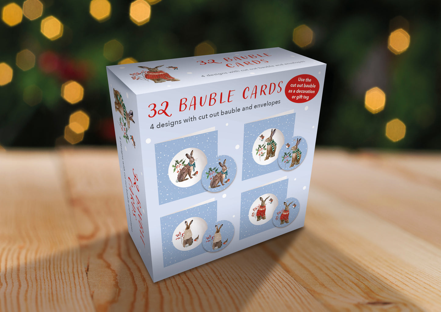 Winter Hares Bauble Cards