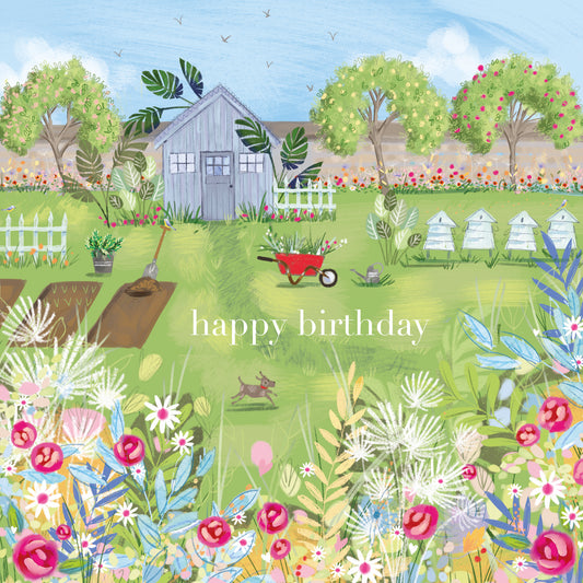 Busy in the Garden card
