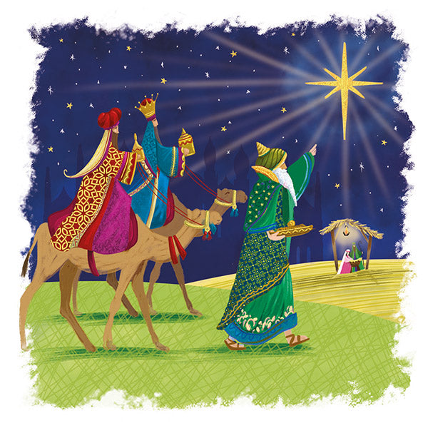 Kings arriving with the Gifts and Following the Star cards twin pack