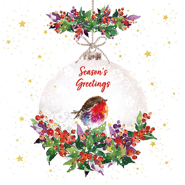 Floral Bauble with Robin cards