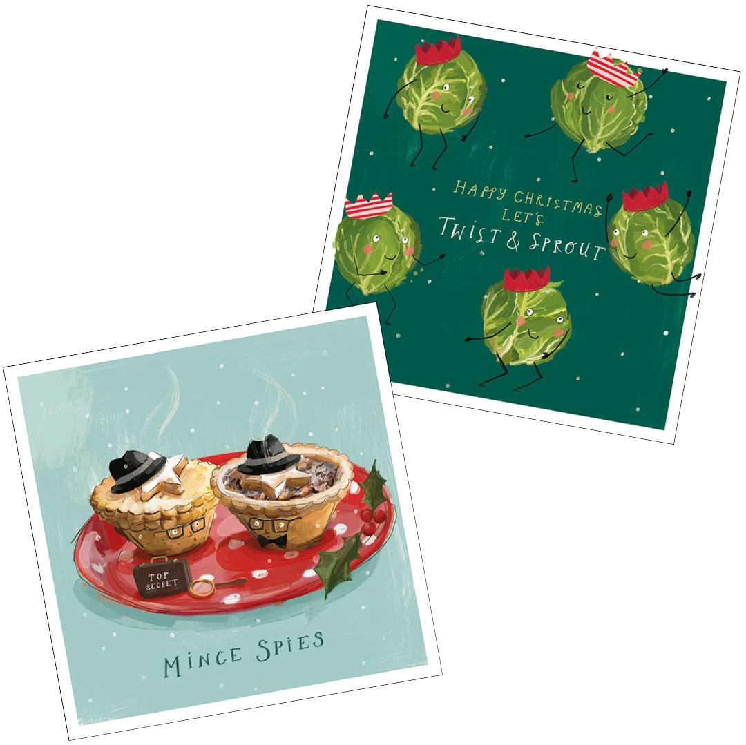 Mince Spies and Twist And Sprout cards twin pack