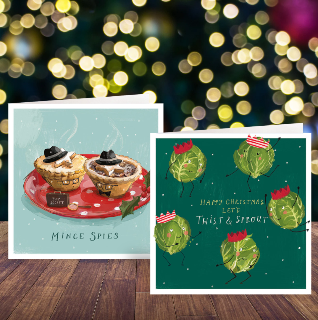 Mince Spies and Twist And Sprout cards twin pack