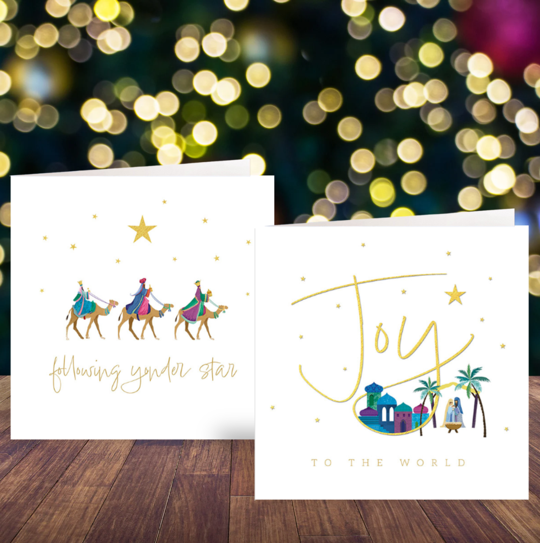 Joy To The World and Follow The Star cards twin pack
