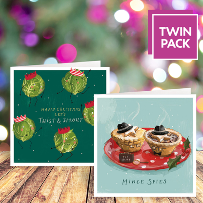 Mince Spies and Twist And Sprout cards twin pack