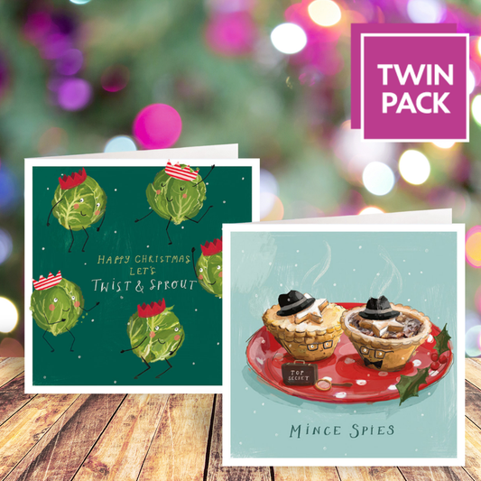 Mince Spies and Twist And Sprout cards twin pack