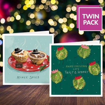 Mince Spies and Twist And Sprout cards twin pack