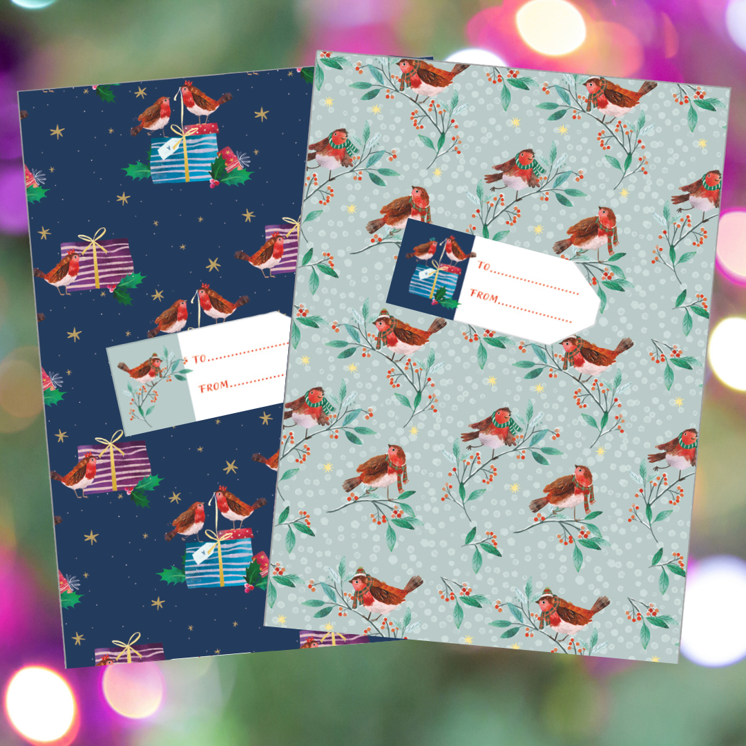 Robin Friends gift wrap