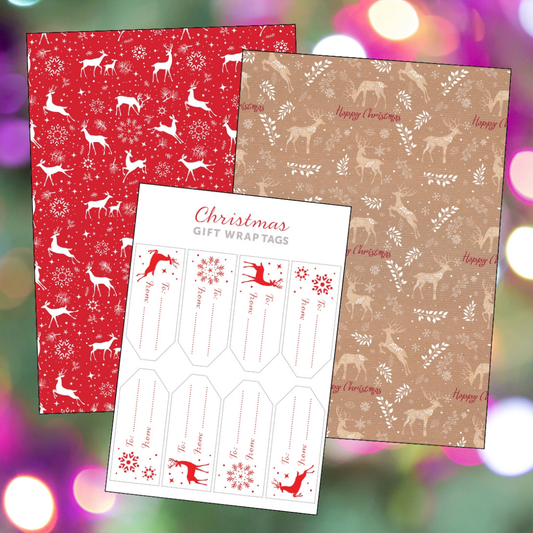 Christmas Stags gift wrap