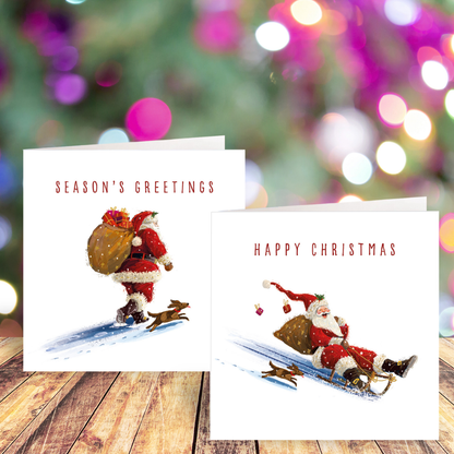 Santa's Best Friend card twin pack