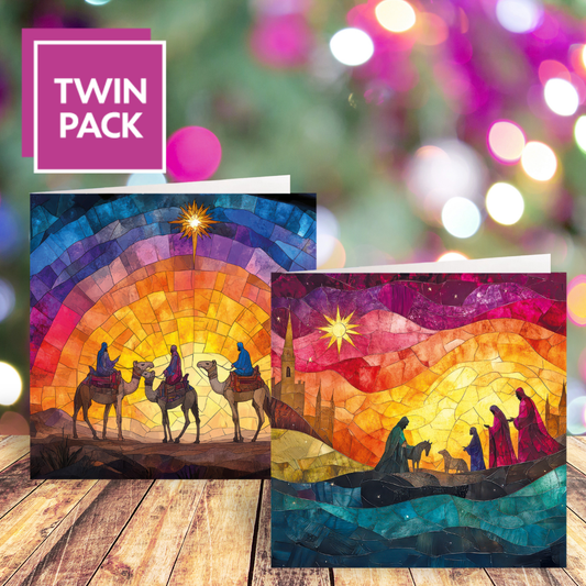 Stained Glass card twin pack