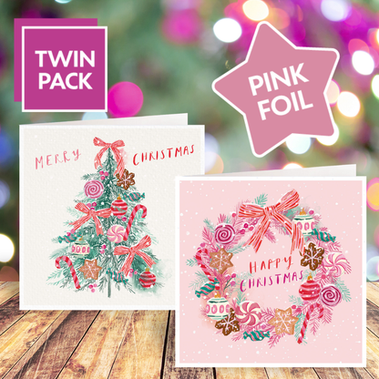 Sweet Christmas card twin pack