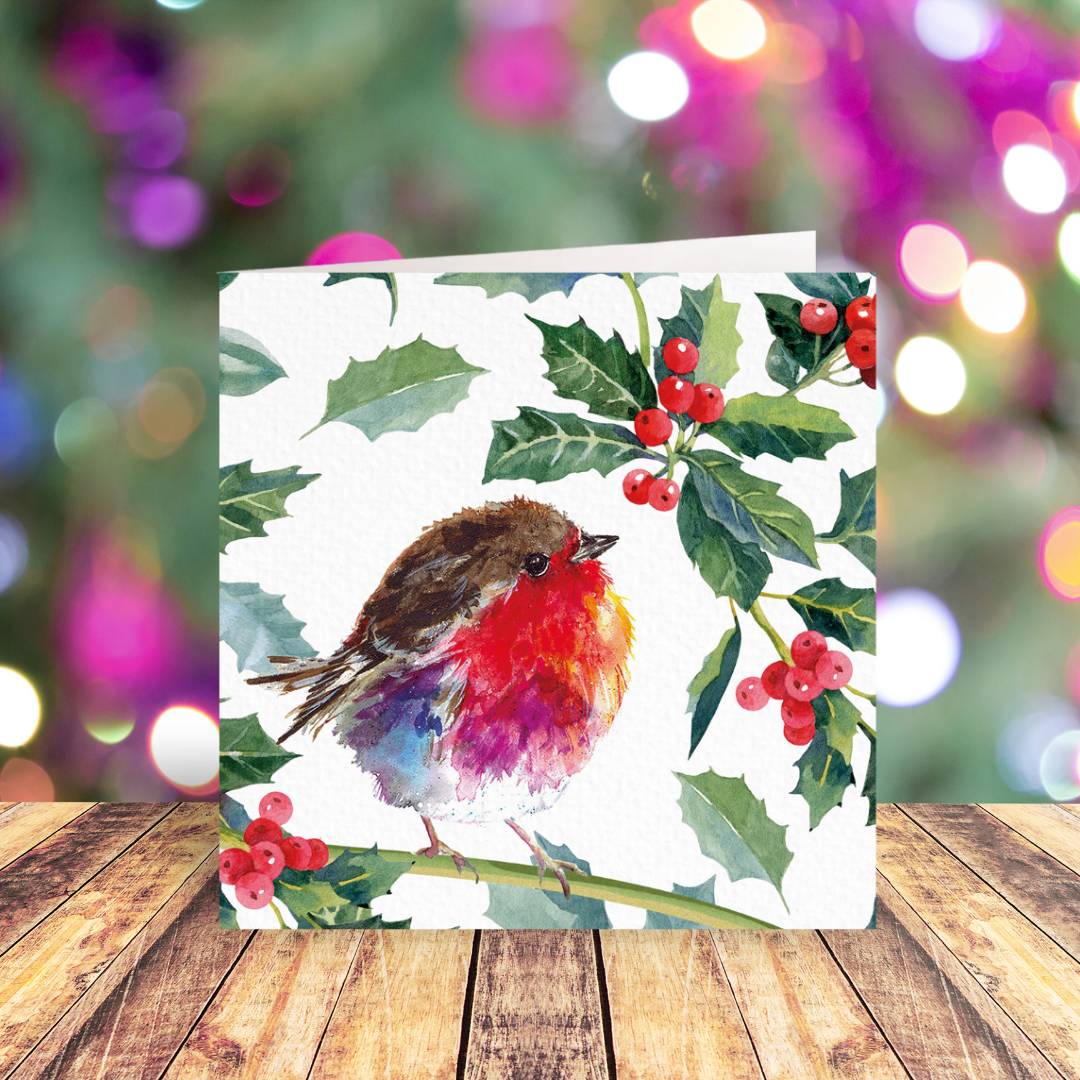 Holly Robin card pack
