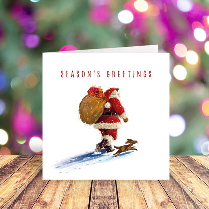 Santa's Best Friend card twin pack