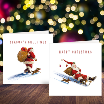 Santa's Best Friend card twin pack