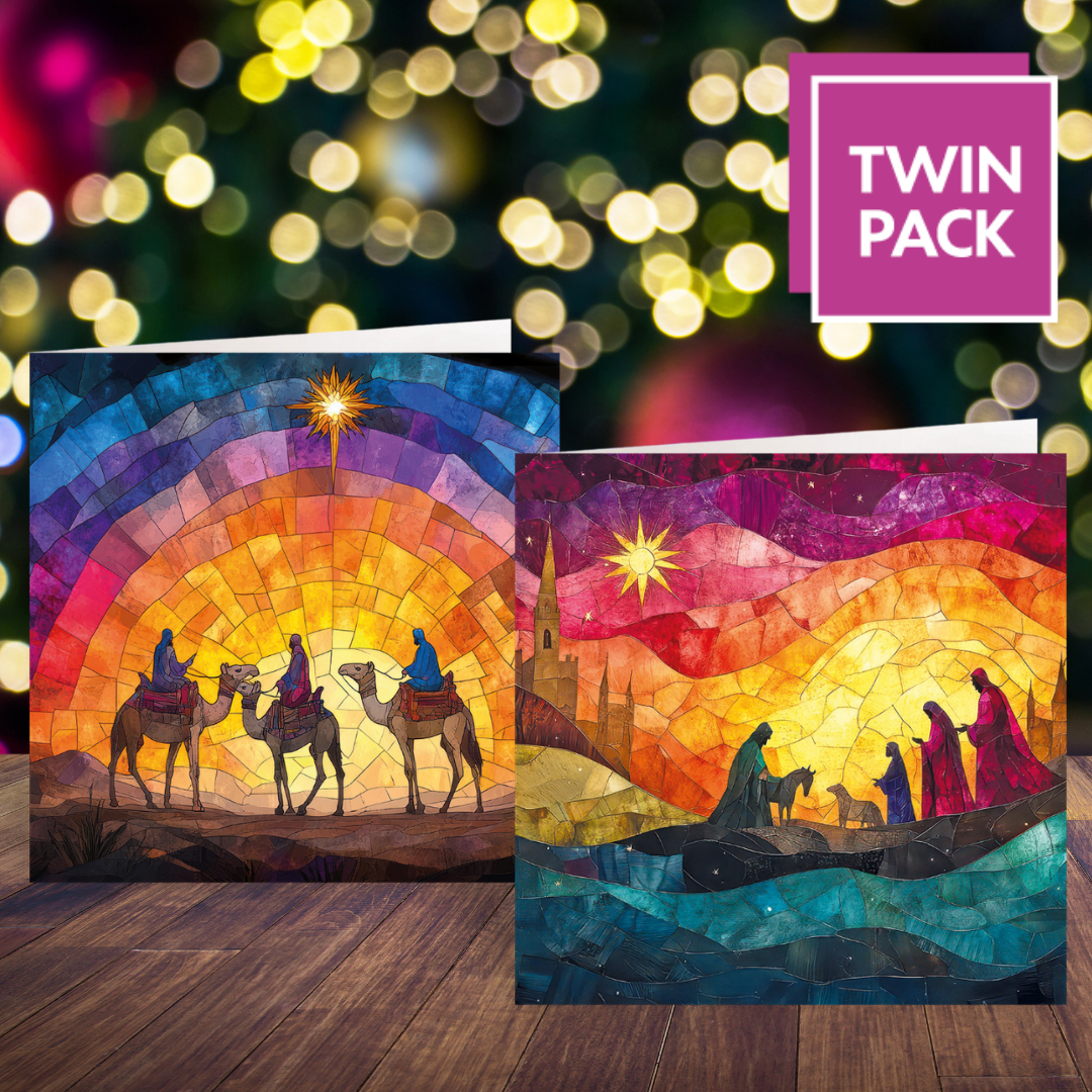 Stained Glass card twin pack