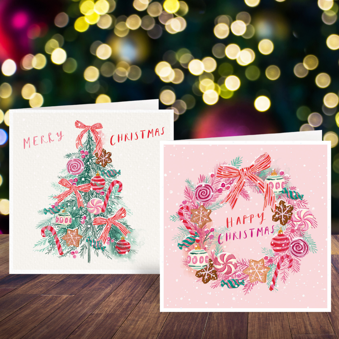 Sweet Christmas card twin pack
