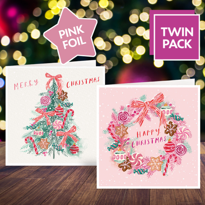 Sweet Christmas card twin pack