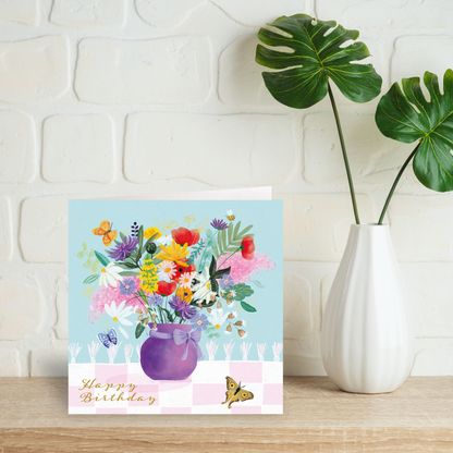 Spring Flower Vase card