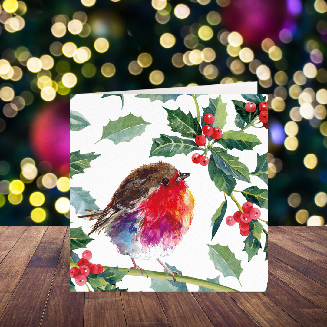 Holly Robin card pack