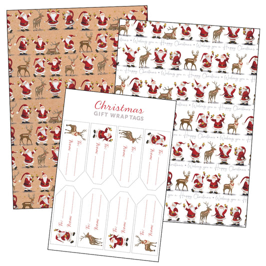 Santa and Reindeer Gift Wrap