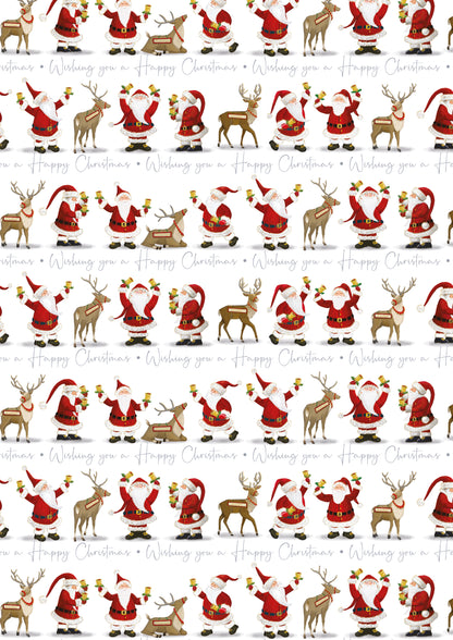 Santa and Reindeer Gift Wrap