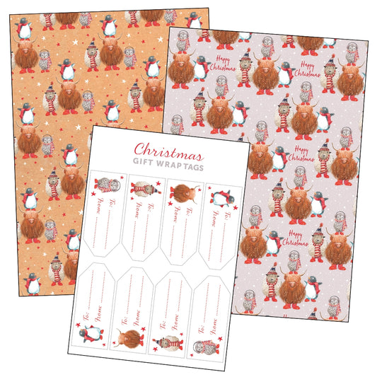 Friends in Red Wellies Gift Wrap