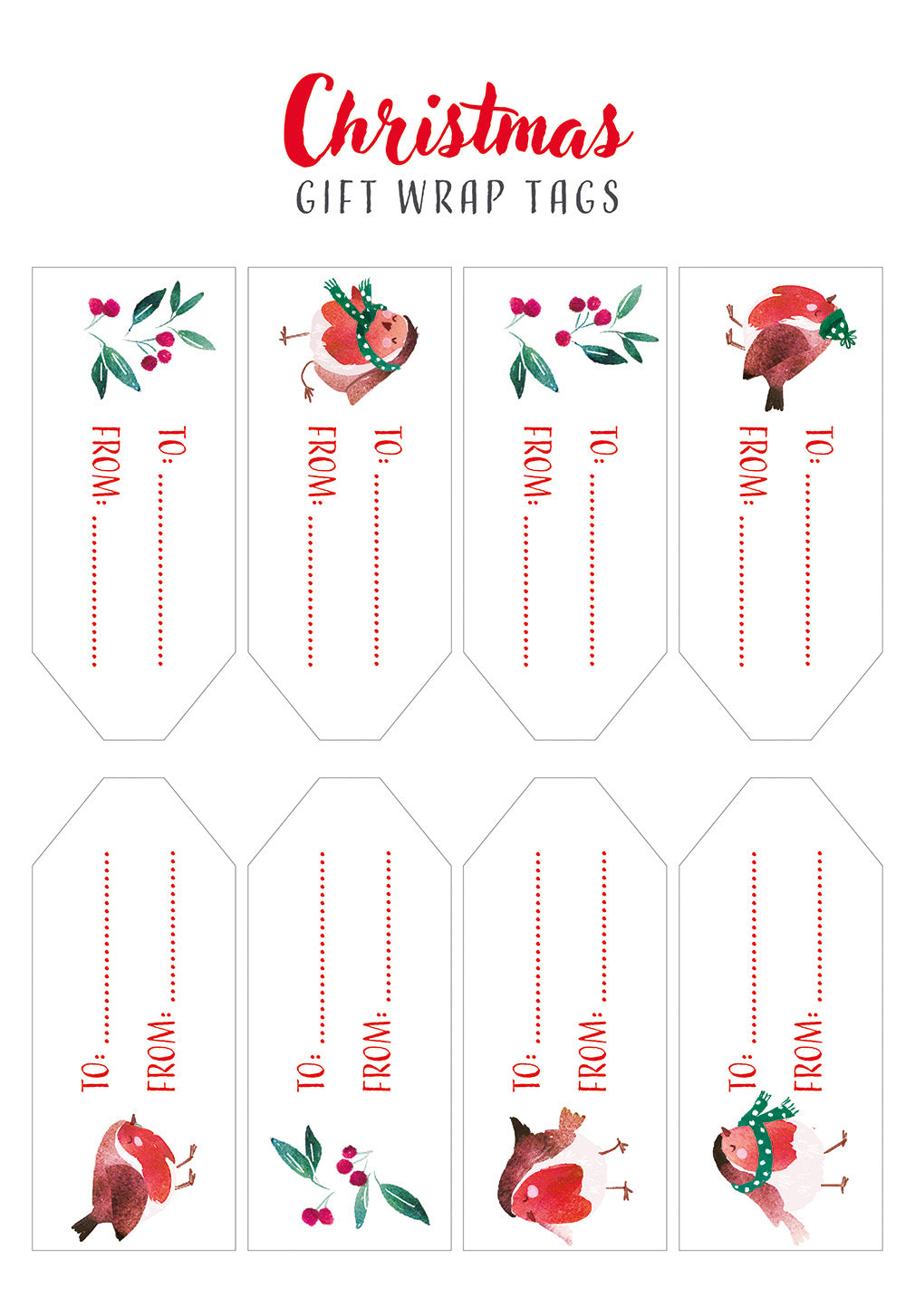 Winter Robins gift wraps