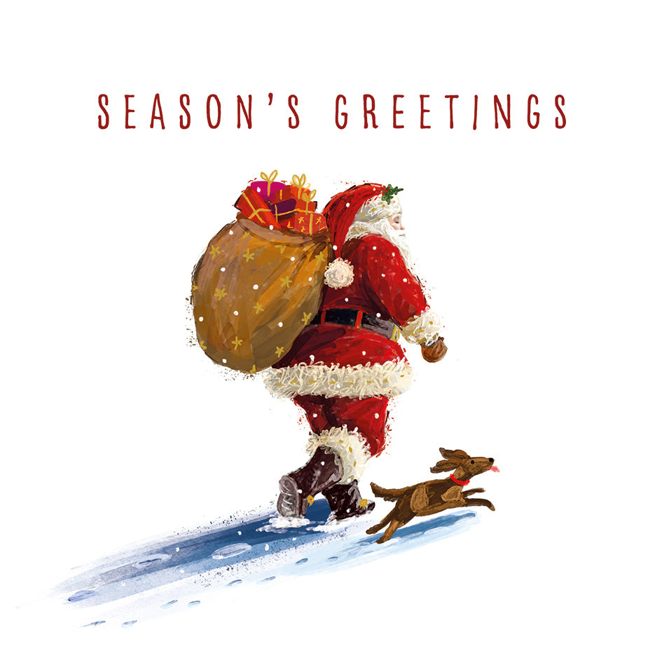 Santa's Best Friend card twin pack