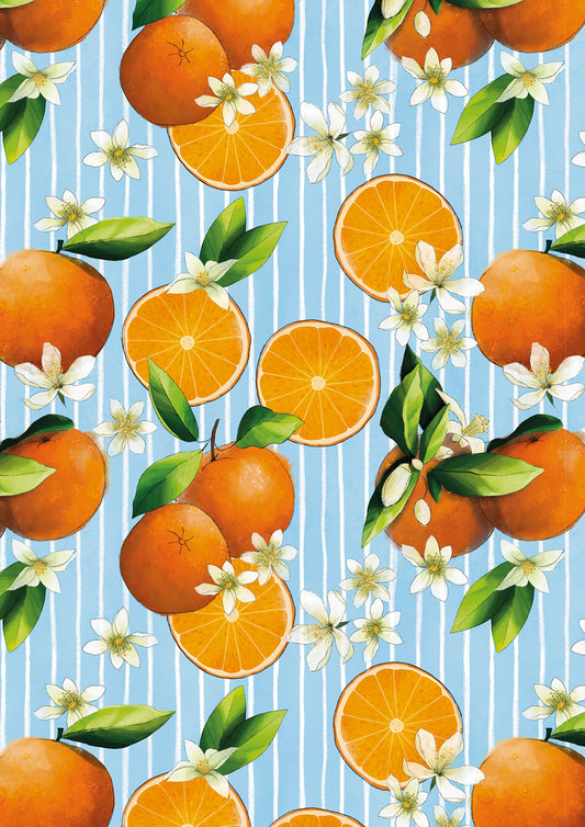 Summer Oranges gift wrap
