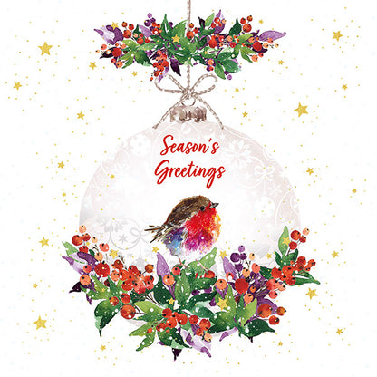 Floral Bauble with Robin cards
