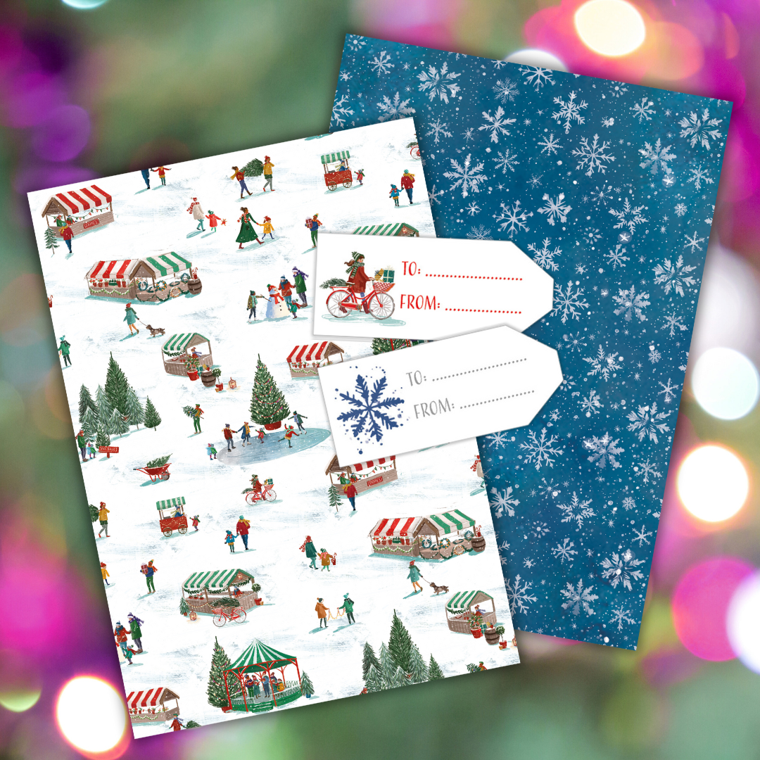 Christmas Village Market gift wraps