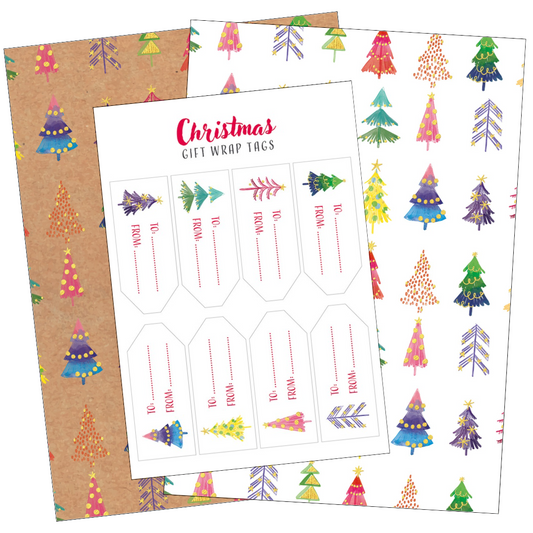 Rainbow Trees gift wraps