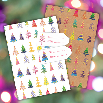 Rainbow Trees gift wraps