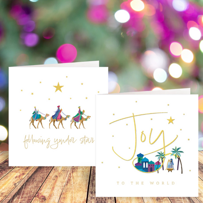 Joy To The World and Follow The Star cards twin pack