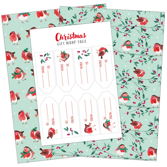 Winter Robins gift wraps
